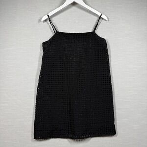 Farrow Top Womens Black Large Black Spaghetti Strap Adjustable Chic Casual Lined